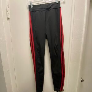 POP Fit S Black Leggings with Red Stripes